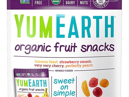 Yum Earth Organic Fruit Snacks Banana Cherry Peach & Strawberry 5 Packs
 | Pack of 12 For Sale