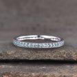 14K White Gold Antique Full Eternity Alexandrite Wedding Band Channel Set Cheap