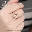 9x11mm 5 Carat Emerald Cut Morganite Engagement Ring Rose Gold Accent Diamonds Online Sale