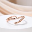 Art Deco Plain Gold Band Open Gap 14k 18k Pink Gold Stacking Wedding Band Anniversary Gift Cheap