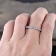 14K White Gold Antique Full Eternity Alexandrite Wedding Band Channel Set Cheap