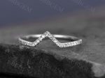 Curved Diamond Wedding Band Half Eternity Diamond Matching Stacking Band Fashion