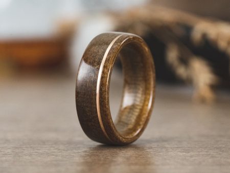 (In-Stock) Louisiana Bogwood Ring & Offset Bronze - Size 10.5 | 8mm Wide on Sale