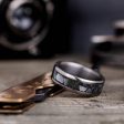 The Dark Tide | Men s Titanium Wedding Band with Black Mother of Pearl Supply