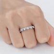 Unique Moissanite Alexandrite Wedding Band White Gold Stacking Matching Band Fashion