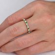 14k Rose Gold Opal & Emerald Ring Emerald Half Eternity Band Dainty Opal Ring For Sale