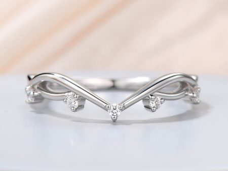 Twig Branch Diamond Wedding Band Twig Branch Diamond Anniversary Band White Gold Silver Twig Vine Band Online