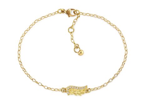 Yellow Gold Venetian Wing Bracelet For Cheap