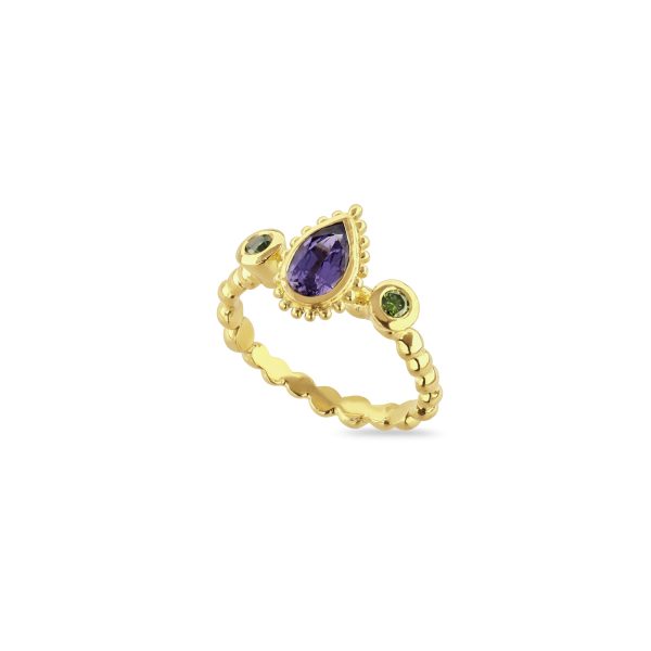 Purple Sapphire Tutti Frutti Ring Fashion