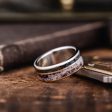 The Orion | Men s Gold Wedding Band with Meteorite & Elk Antler Sale