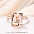 9x11mm 5 Carat Emerald Cut Morganite Engagement Ring Rose Gold Accent Diamonds Online Sale