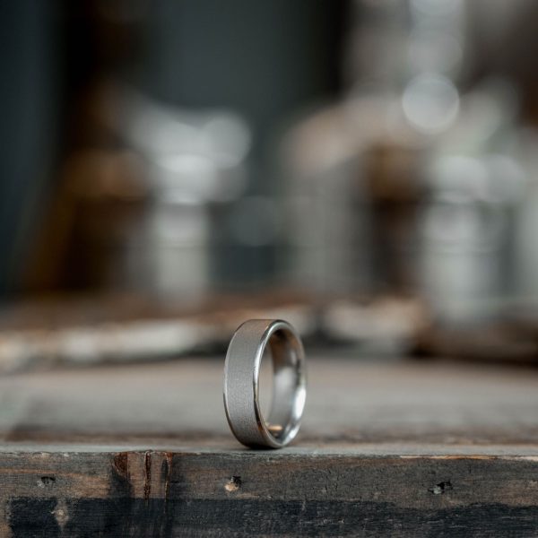 (In -Stock) The Aerodyne - Brushed Titanium Wedding Band - Size 4.75 | 6mm Wide For Discount