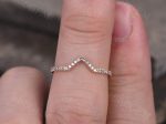 Curved Diamond Wedding Band Half Eternity Diamond Matching Stacking Band Fashion