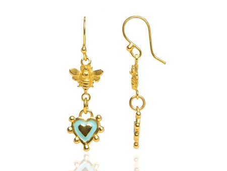 Baby Bee & Sacred Heart Earrings Fashion