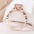 3 Carat 8x10mm Pink Morganite Solitaire Engagement Ring Marquise Diamond Half Eternity Band in 14K 18K Rose Gold Online Sale