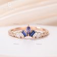 Art Deco Alexandrite  And Baguette Sapphire  Moissanite Wedding Band Supply