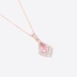 Kite Rose Quartz Necklace Rose Gold Halo Moissanite Pendant Supply