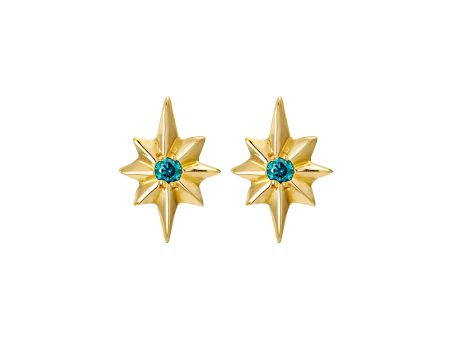 Blue Diamond North Star Stud Earrings Hot on Sale