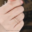 14K Rose Gold Plated Women Marquise Diamond  Enhancer Band Moissanite Double Wedding Stacking Band Wrap Band Ring Vintage on Sale