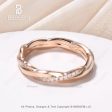 Twist Diamond Wedding Band in Solid Rose Gold Stacking Matching Wedding Ring Supply