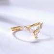 Yellow Gold Marquise Moissanite Wedding Ring Curved Chevron Matching Band for Women Hot on Sale