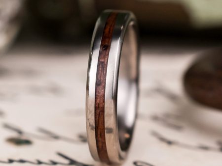 (In-Stock) The Garand | M1 Garand Rifle Stock Wood & Titanium Wedding Band - Size 6.75 | 4mm Wide For Cheap