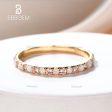 1.5mm Full Eternity Opal Morganite Wedding Band Stacking Matching Band on Sale