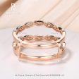 14K Rose Gold Plated Women Marquise Diamond  Enhancer Band Moissanite Double Wedding Stacking Band Wrap Band Ring Vintage on Sale