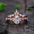 1.5CT Vintage Moissanite Bridal Set in Rose Gold Marquise Shaped Moissanite Wedding Band Sale