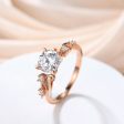 1.2 Carat Round Cut Forever One Moissanite Wedding Ring In 14k Pink Gold Twig Vine Moissanite Band For Discount