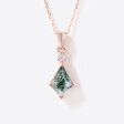 Kite Cut Natural Moss Agate Necklace 14k Gold Diamond Pendant Online