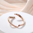 Art Deco Plain Gold Band Open Gap 14k 18k Pink Gold Stacking Wedding Band Anniversary Gift Cheap