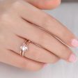 Unique 6x9mm Pear Shaped  Morganite Engagement Ring Set Coffee Drill Fashion