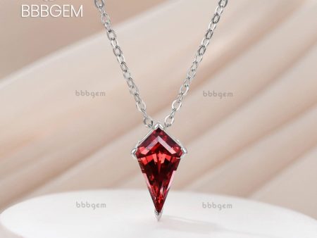 7x13mm Kite Shape Pink Padparadscha Sapphire Solitaire Pendant Necklace Online now