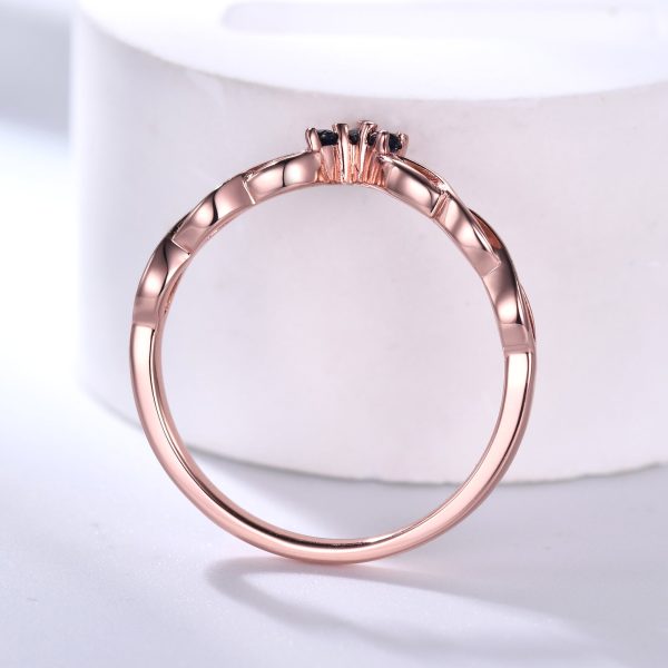 Blue Sandstone Wedding Band Rose Gold Infinity Curved Matching Ring Online