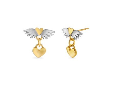 Classic Winged Heart Drop Earrings For Discount