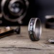 The Dark Tide | Men s Titanium Wedding Band with Black Mother of Pearl Supply