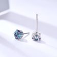 1ct Solitaire Round Cut Color-Change Alexandrite Stud Earrings Minimalist Earrings Online now