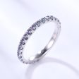 Alexandrite Wedding Ring For Her 3 4 Eternity Band Micro Pave June Birthstone 2mm Band Discount