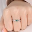 Mini Square Cut Emeral Ring Women 3.5mm Natural Emerald Jewelry White Gold Daily Ring Online Hot Sale