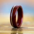 (In-Stock) Bloodwood Ring with Offset Sterling Silver - Size 11.25 | 7mm Wide For Cheap