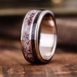 The Orion | Men s Gold Wedding Band with Meteorite & Elk Antler Sale