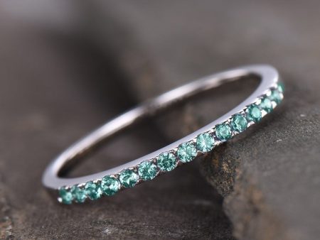 Silver Alexandrite Wedding band Sterling Silver Eternity Band Stacking Ring Hot on Sale