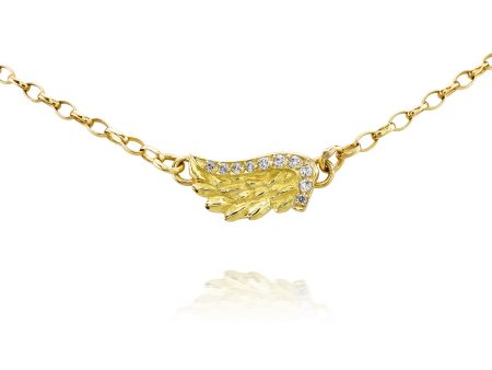 Yellow Gold Diamond Venetian Wing Necklace Online Hot Sale