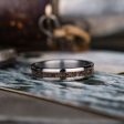 (In-Stock) Custom Men s Titanium Wedding Band with Megalodon Tooth Inlay- Size 11 | 5mm Wide Discount