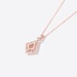 Kite Rose Quartz Necklace Rose Gold Halo Moissanite Pendant Supply