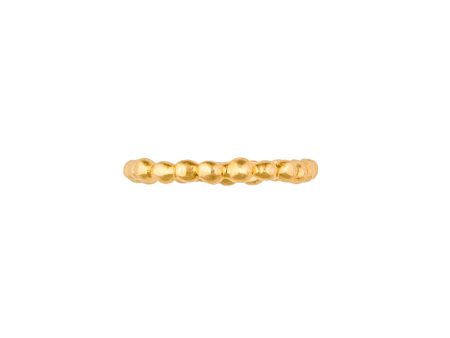 Yellow Gold Skinny Pebble Ring For Sale