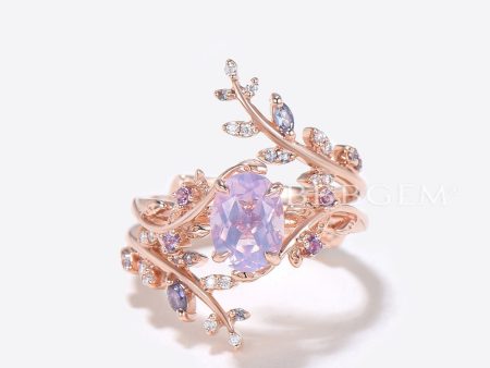 Twig Oval Lavender Amethyst Engagement Ring Enhancer Bridal Set Supply