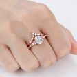 1.5CT Vintage Moissanite Bridal Set in Rose Gold Marquise Shaped Moissanite Wedding Band Sale