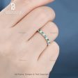 14k Rose Gold Opal & Emerald Ring Emerald Half Eternity Band Dainty Opal Ring For Sale